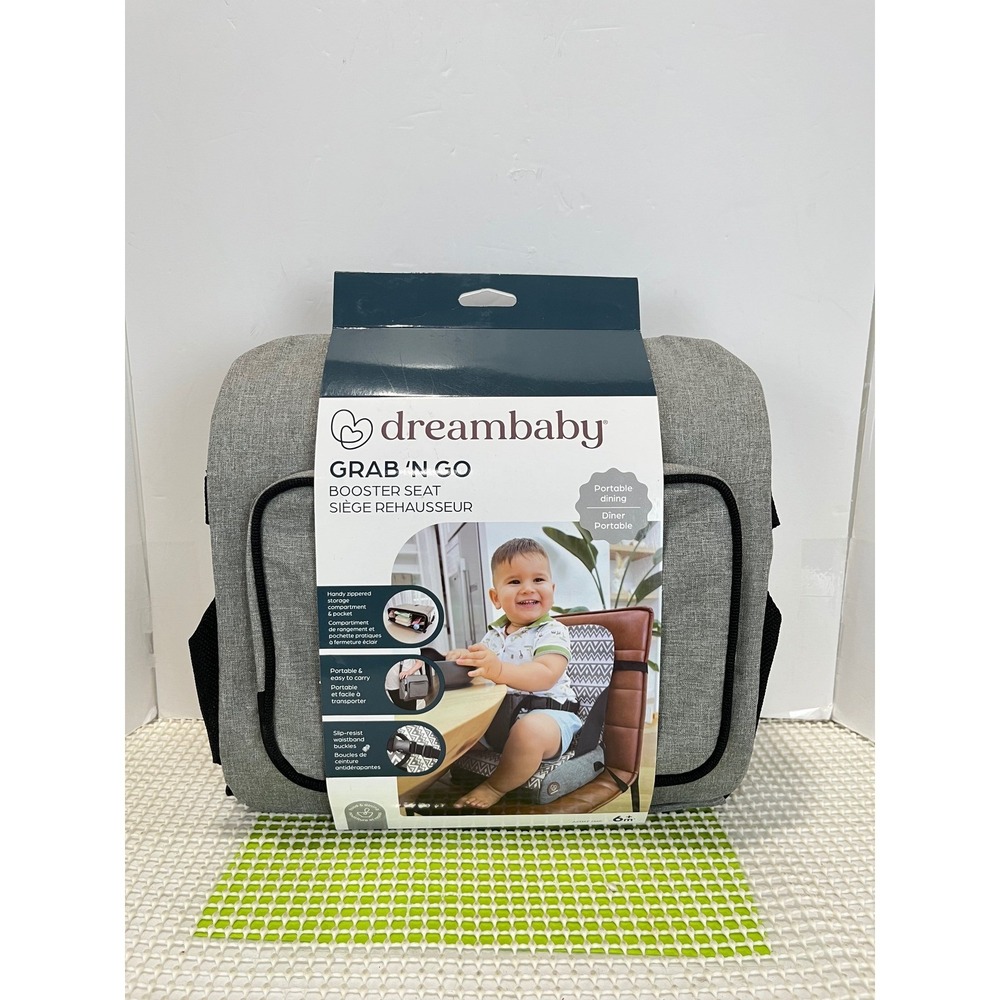 Dreambaby Grab N Go Booster Seat PortableTravel High Chair Grey Black Sealed NEW